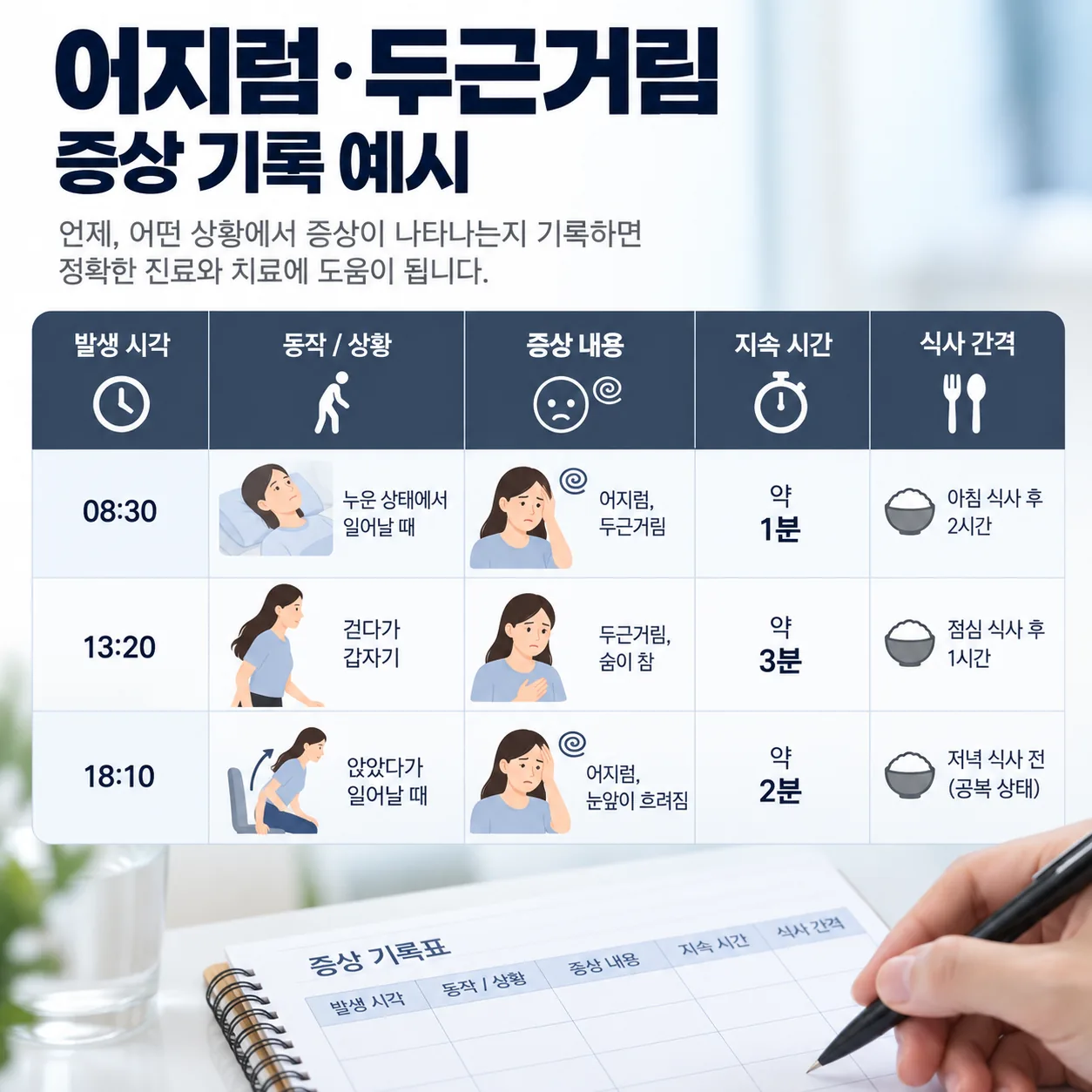 기립 저혈압 확인 순서와 판단 기준 도식